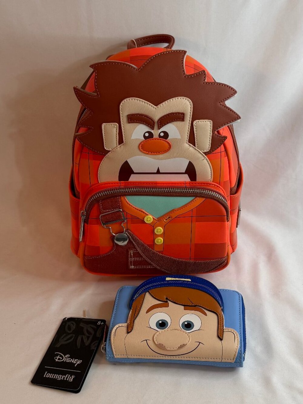Disney Loungefly Wreck-It Ralph Mini Backpack & Fix-It Felix Zip Wallet #4127